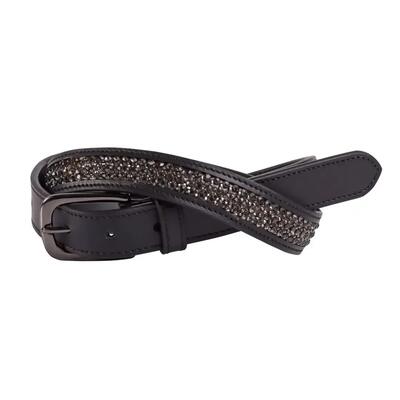 Harry's horse riem leder crystal -zwart gunmetal