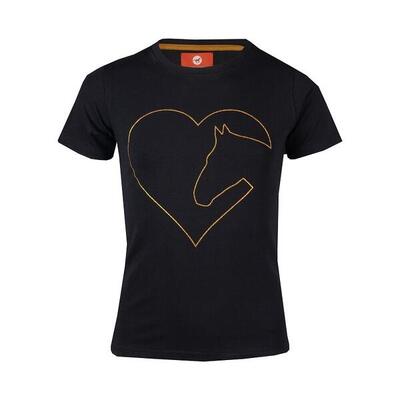 Red horse t-shirt toppie - zwart rose