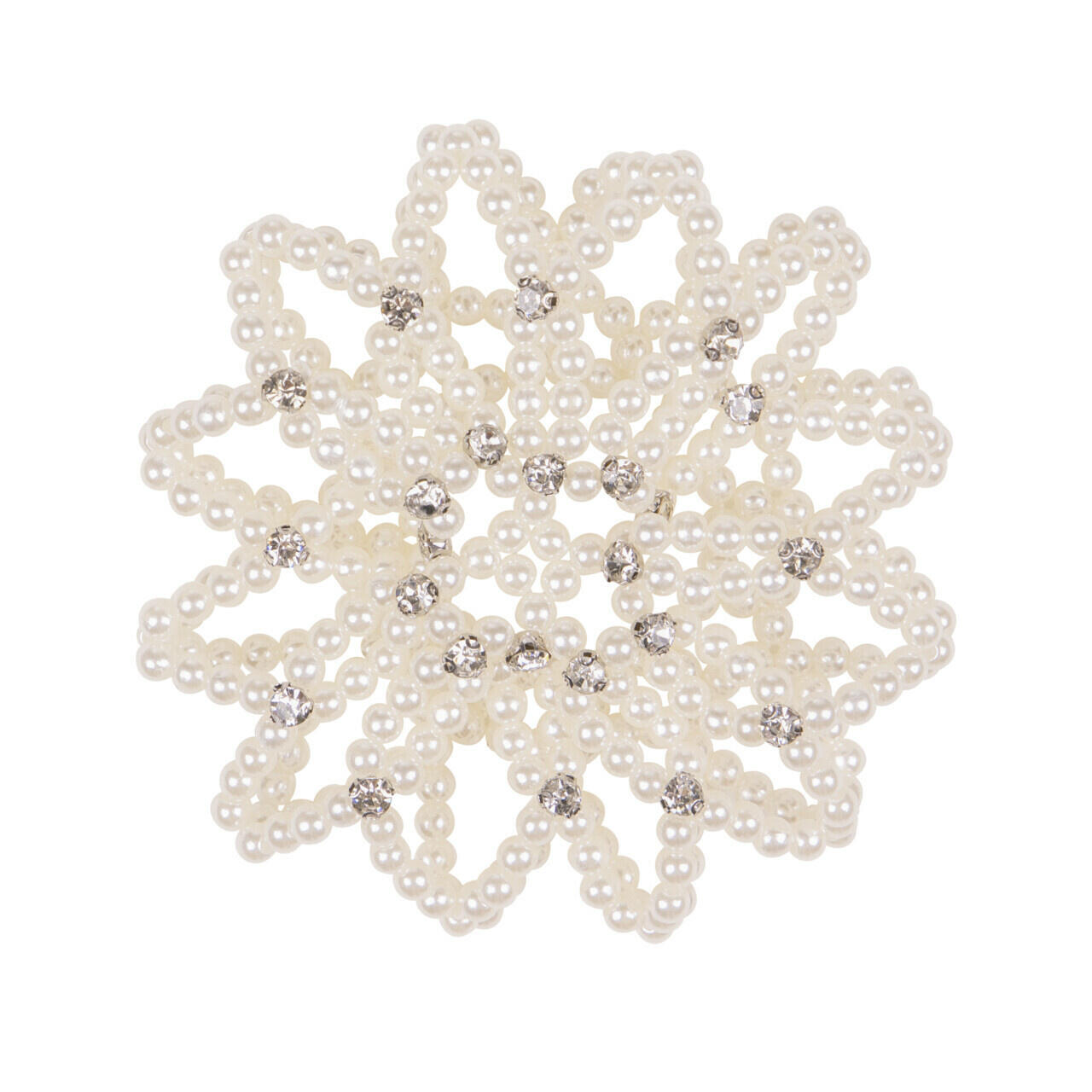 QHP Haarnetje Pearl met Strass - Wit 2/2