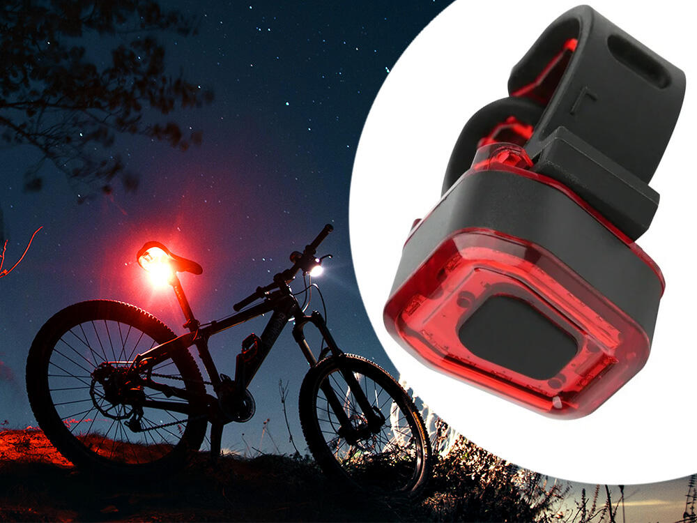 Tylne światło rowerowe czerwone, 14 LED, USB, wodoodporne 2/7