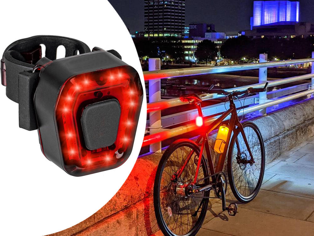 Tylne światło rowerowe czerwone, 14 LED, USB, wodoodporne 6/7