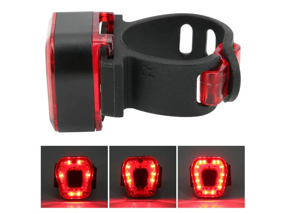 Tylne światło rowerowe czerwone, 14 LED, USB, wodoodporne 5/7