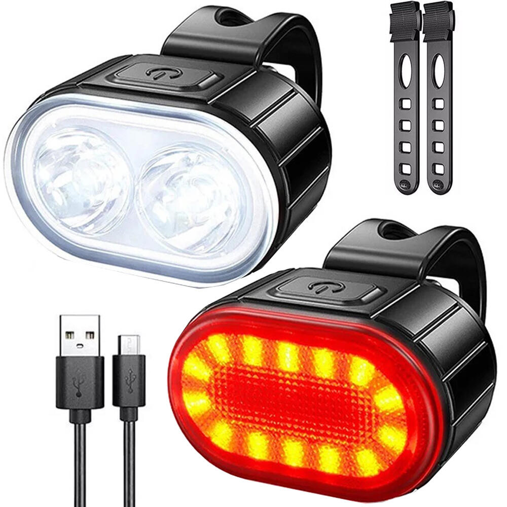 PROX Fietsverlichtingsset Sport - Voorlicht en Achterlicht - LED - USB-Oplaadbaar