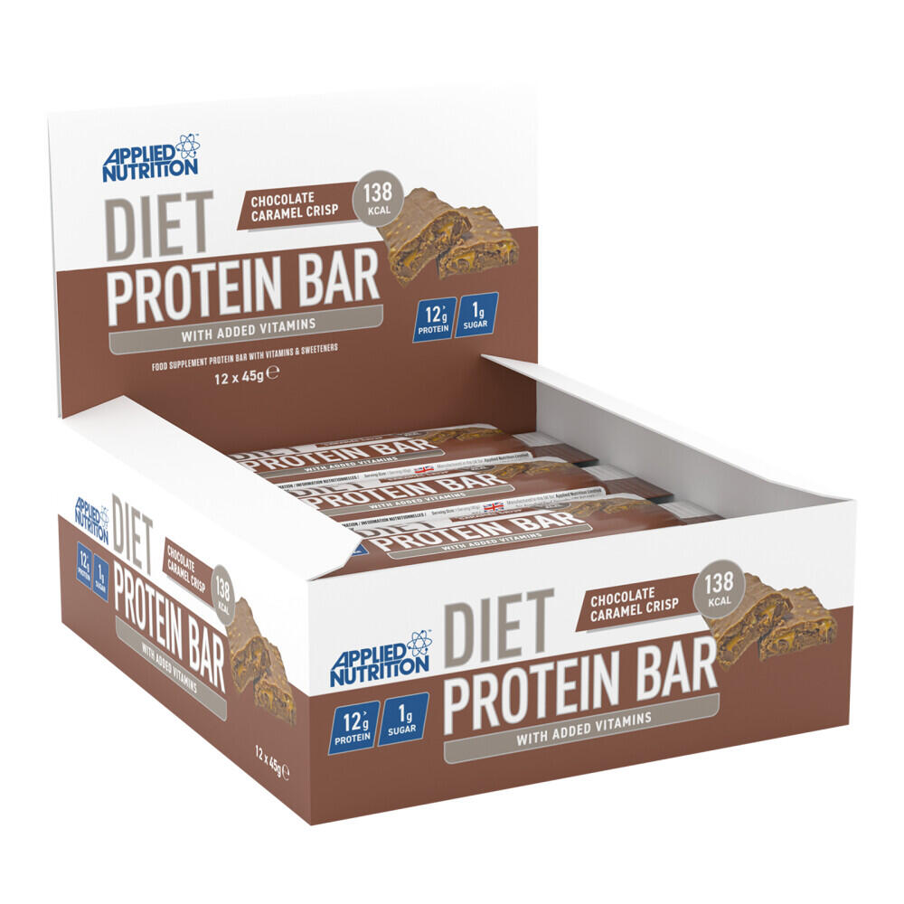 Applied Nutrition Diet Protein Bar (12x45g) Chocolate Caramel Crisp - Bars