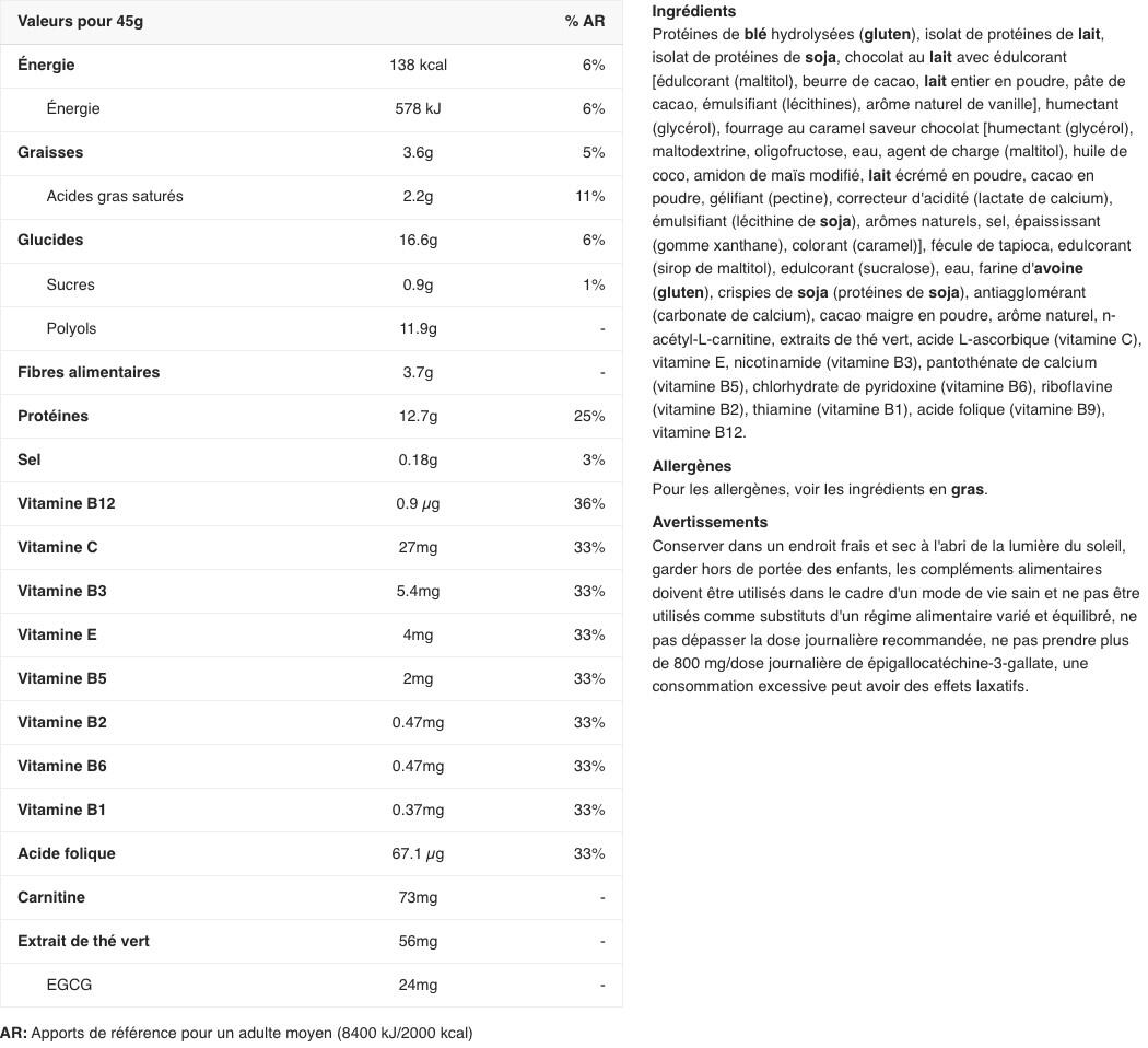 Barres protéinées - Diet Protein Bar - Chocolat Caramel Croustillant 2/3