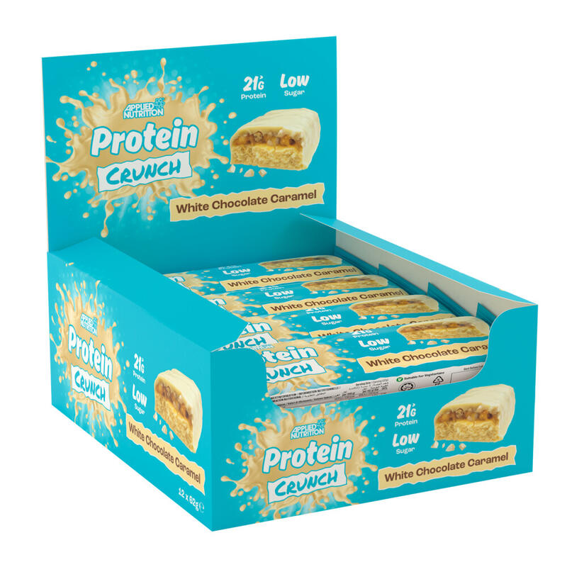 Barres protéinées - Protein Crunch Bar - Chocolat Blanc Caramel Boite de 12
