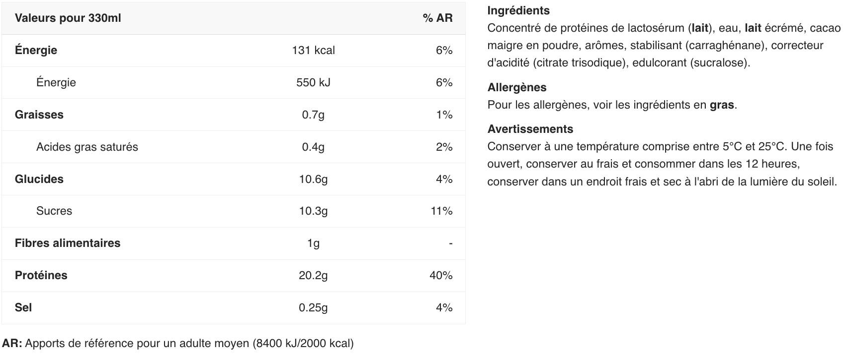 Boissons protéinées - High Protein Shake - Brownie au Caramel 2/3