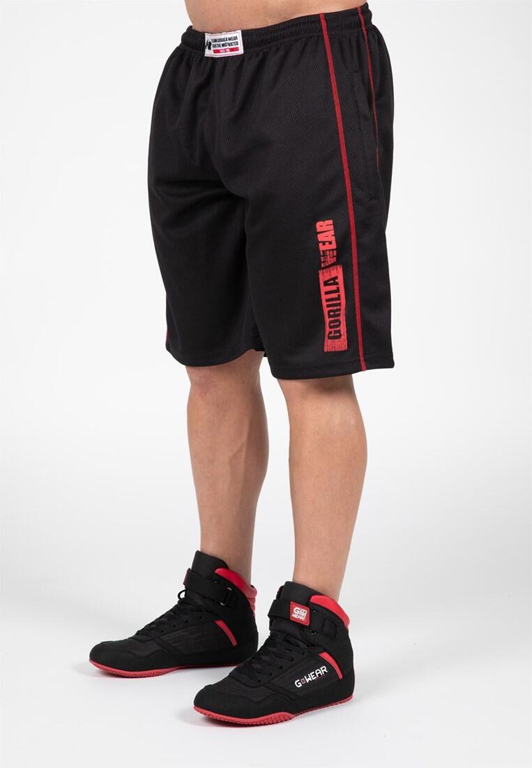 GORILLA WEAR Wallace Mesh Pantaloncini - Nero/Rosso
