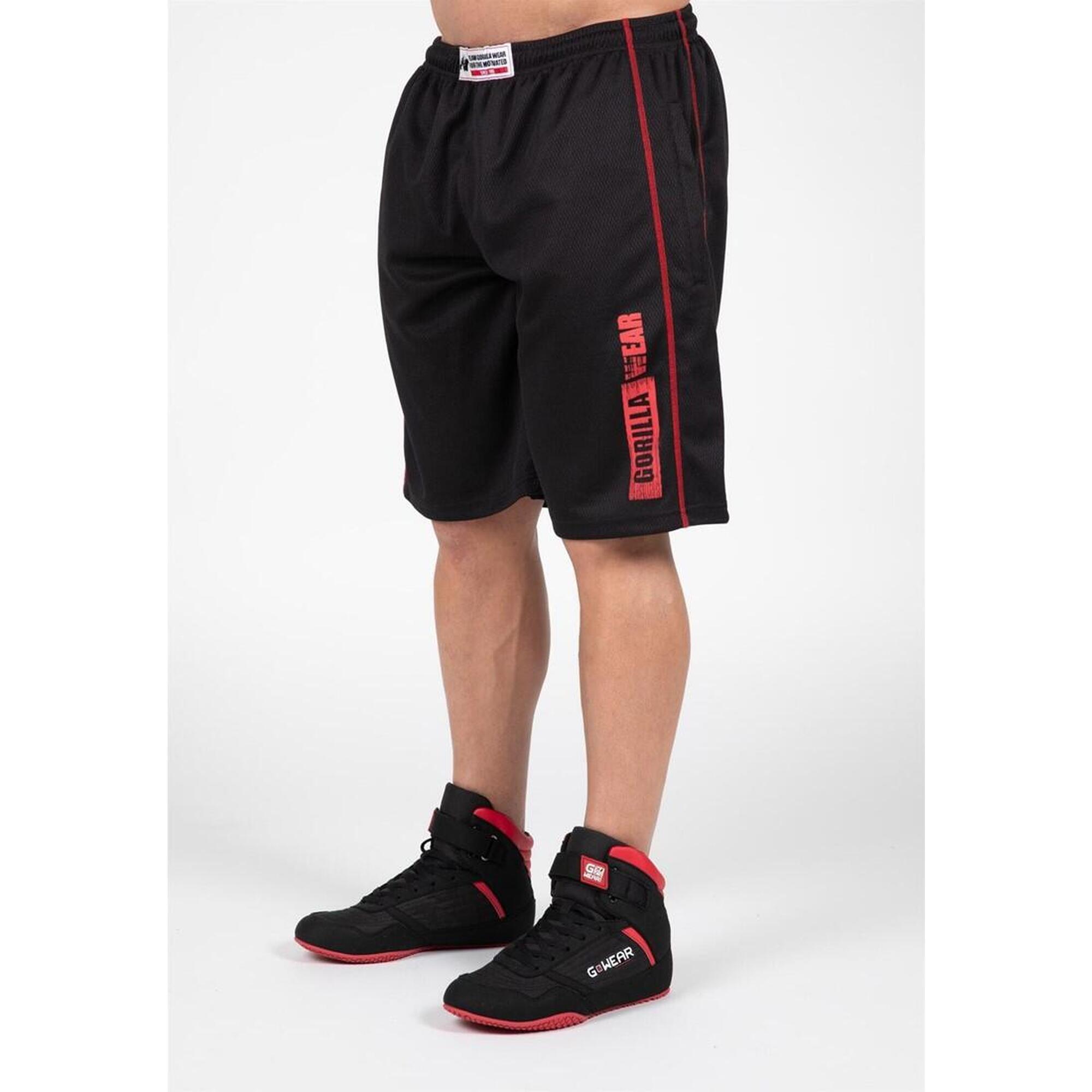 Wallace Mesh Shorts - Preto/Vermelho