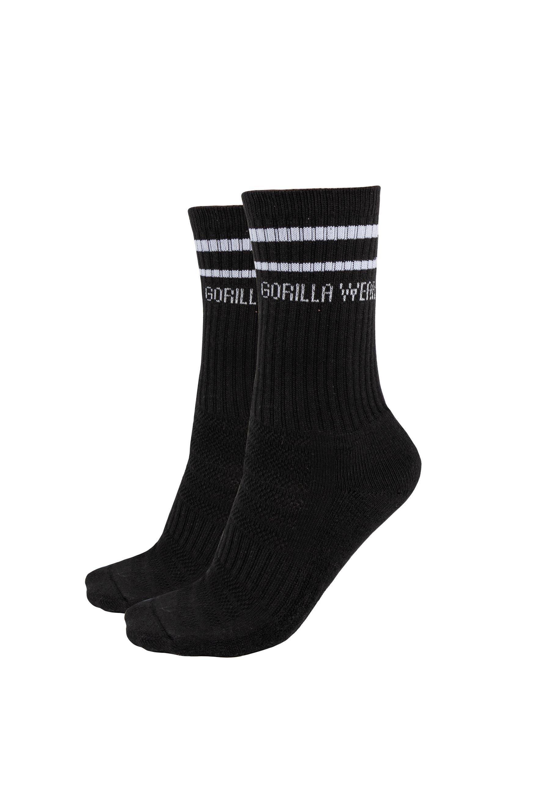 GORILLA WEAR Crew-Socken 2-Pack - Schwarz - EU 43-46