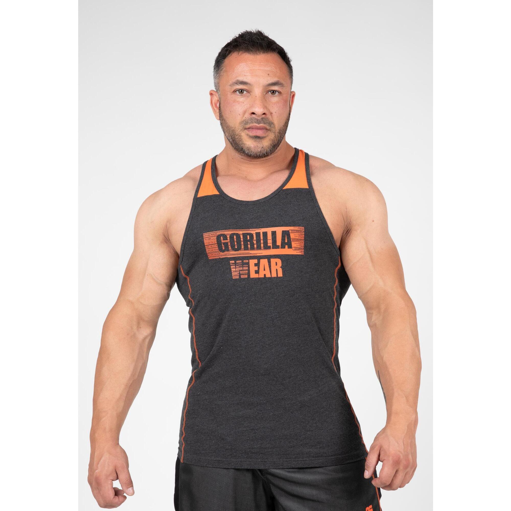 Gorilla Wear - Wallace Débardeur - Grau/orange - Débardeur - Gris|orange - 38 S - Decathlon