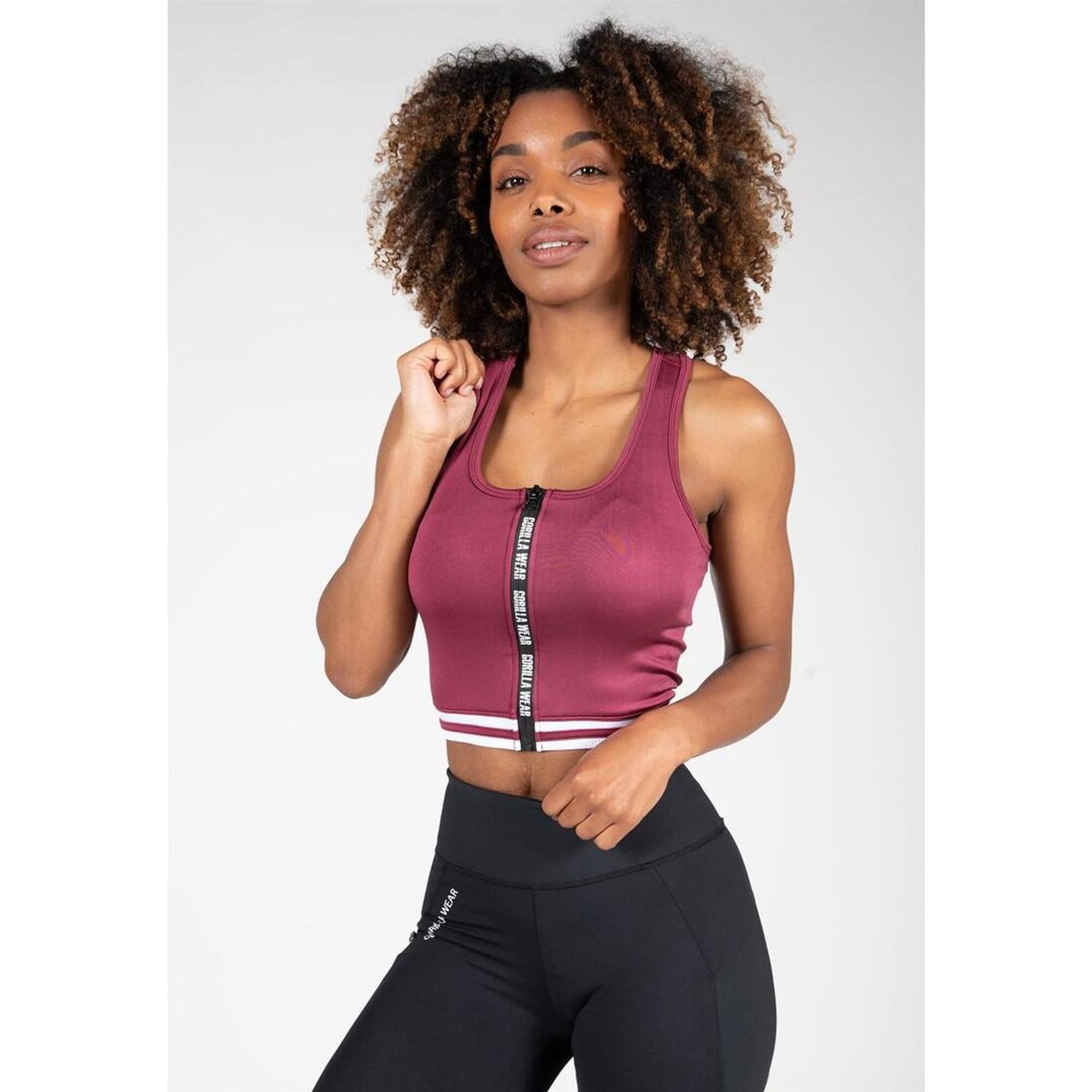 Gorilla Wear - Mesa Zip Front Débardeur À Capuche Sans Manches - Rouge Bourgogne - Débardeur - Marron|rouge - 36 Xs - Decathlon