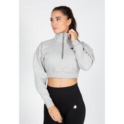 Ocala Cropped Sweat-shirt à demi-zip - Grau - L