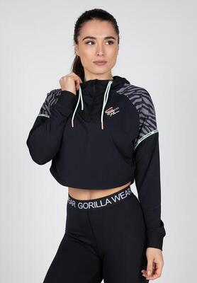 Zion cropped hoodie - zwart