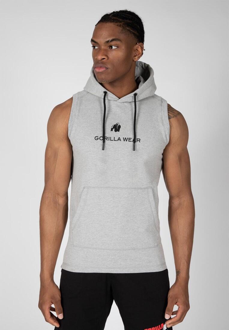 GORILLA WEAR Lincoln Ärmelloses Kapuzenshirt - Grau