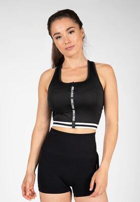 Mesa zip front crop top - zwart