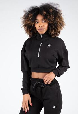 Ocala cropped half-zip sweatshirt - zwart