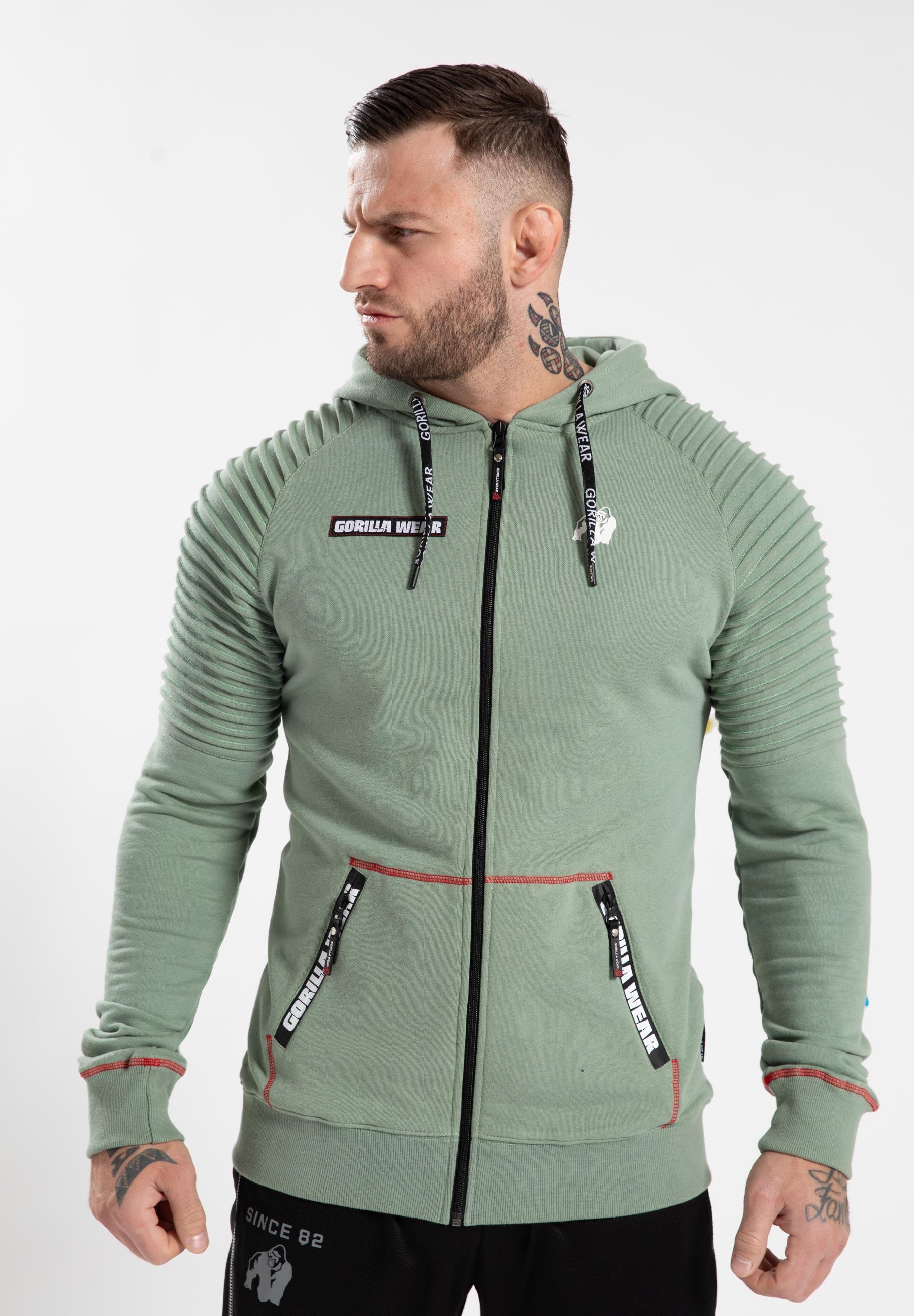 GORILLA WEAR Georgia Felpa con cappuccio con zip - Verde