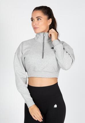 Ocala Cropped Half-Zip Sweatshirt - Grijs