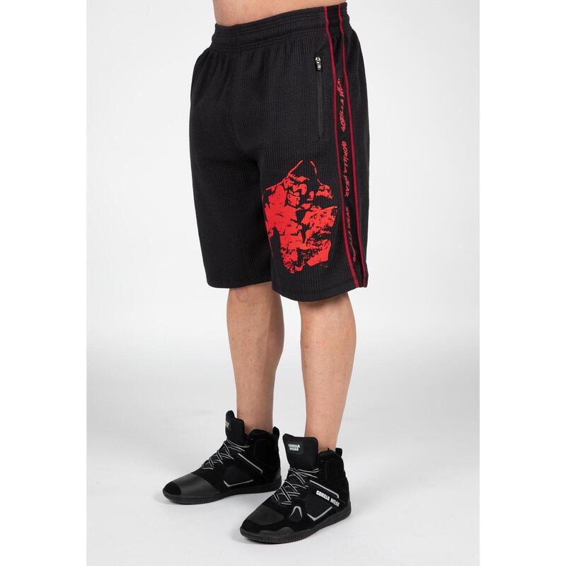 Buffalo Entrenamiento Vieja escuela Pantalones cortos - Negro/Rojo - 2XL/3XL