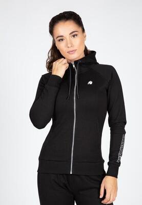 Marion zipped hoodie - zwart