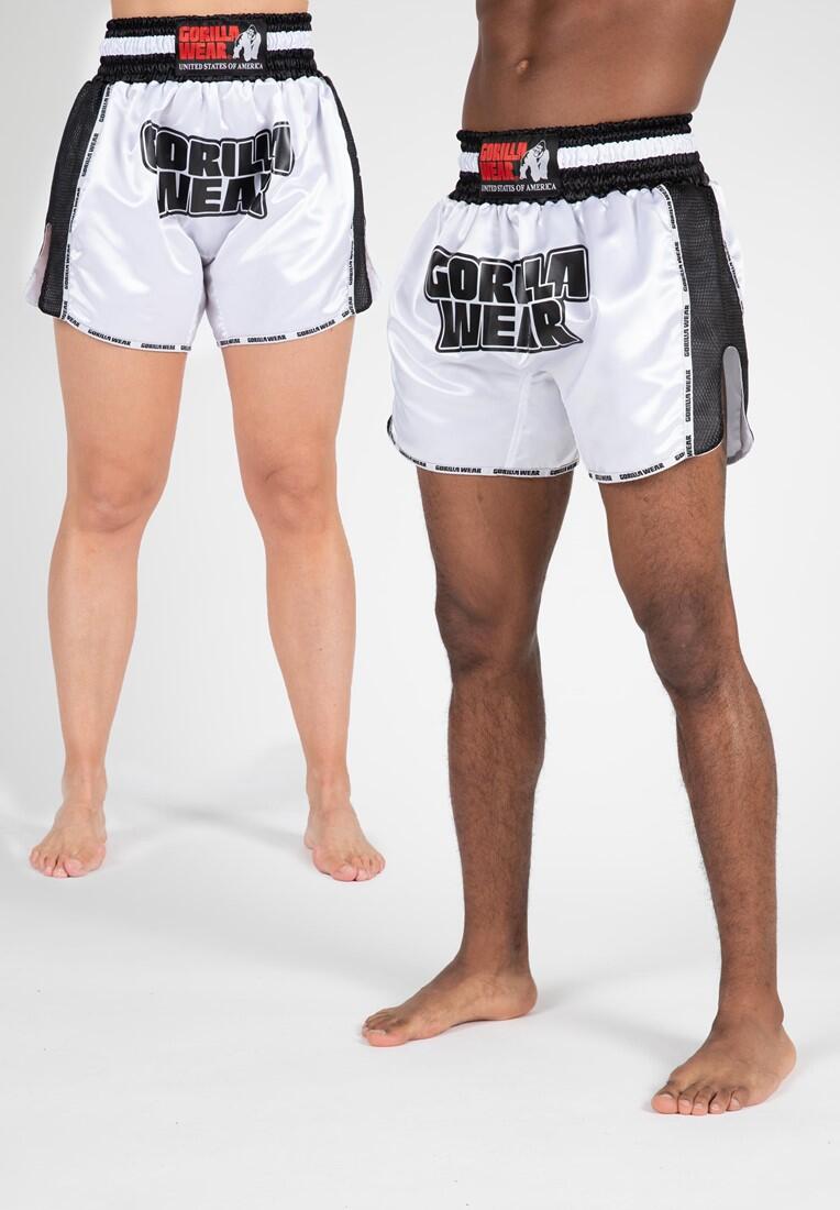 GORILLA WEAR Piru Muay Thai Shorts - Wit/Zwart