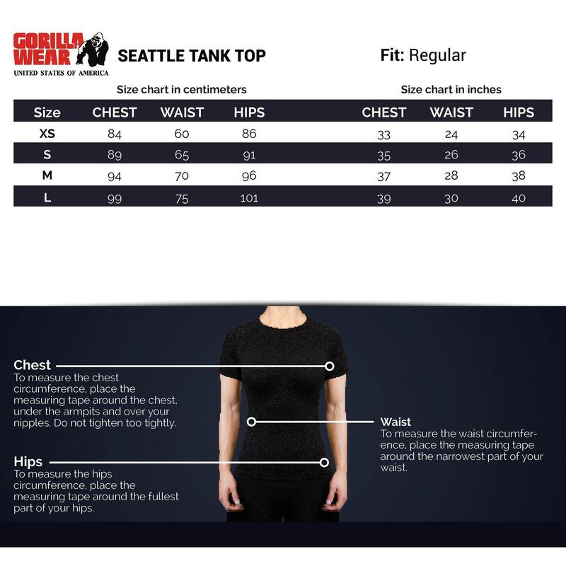 Seattle Top bez rękawów - Czarny