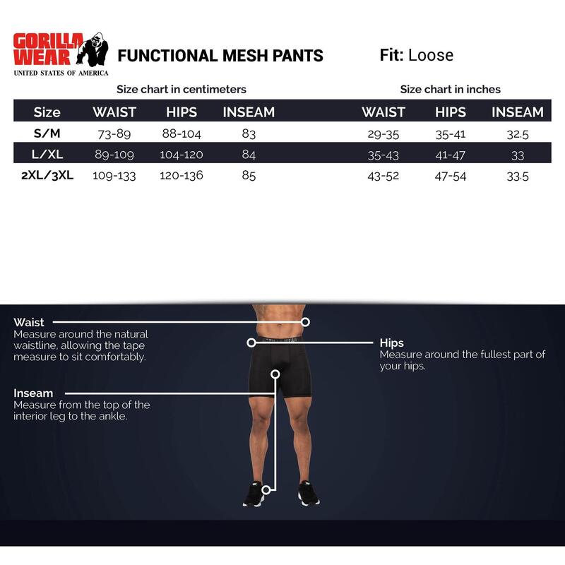 Pantalón Chándal Fitness Largo Hombre GORILLA WEAR FunctionalMesh Negro Rojo