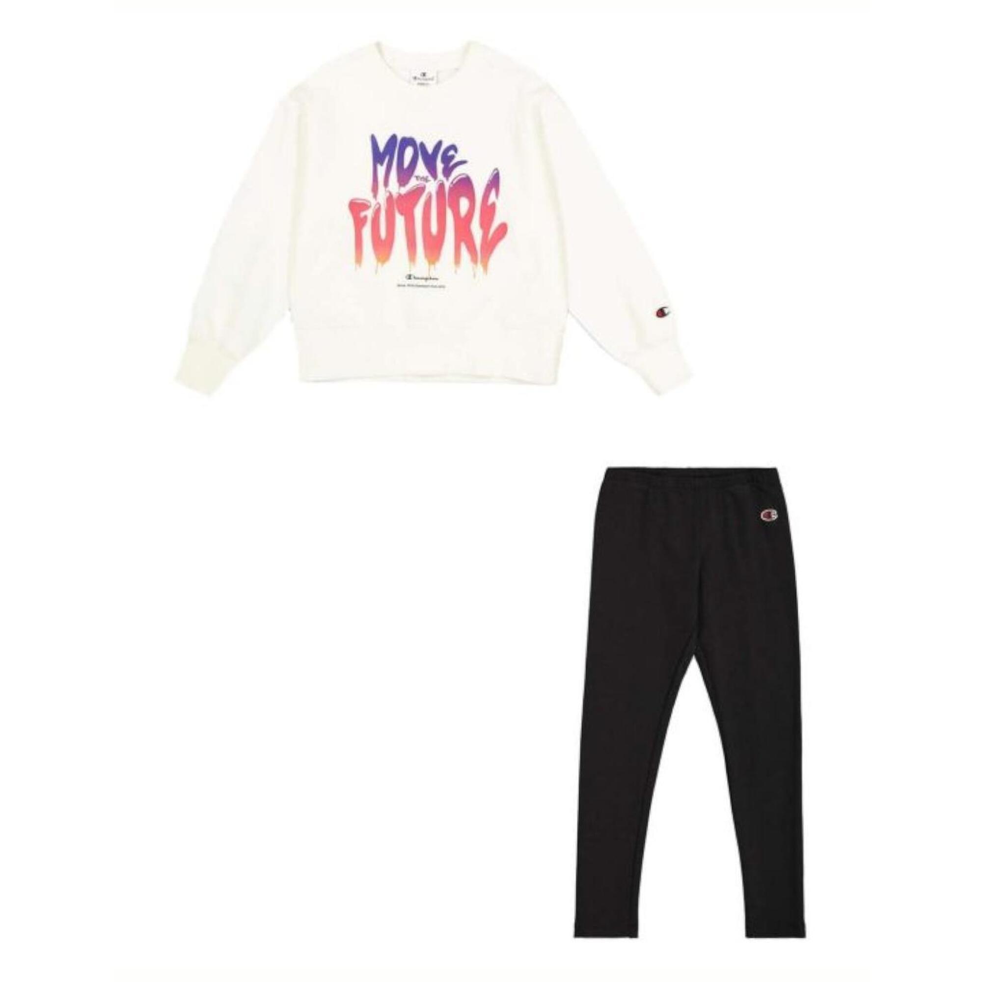 Champion - Ensemble Pour Fille Champion Sweatsuit Blanc - Survêtement - Blanc|multicolore - 4 À 6 Ans - Decathlon