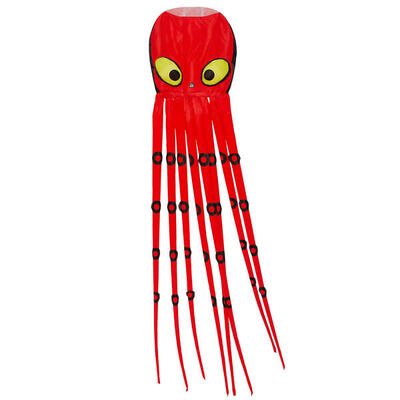 Einleinerdrachen Otto the Octopus (rot) - flugfertig inkl. Spule. Schnur. Tasche
