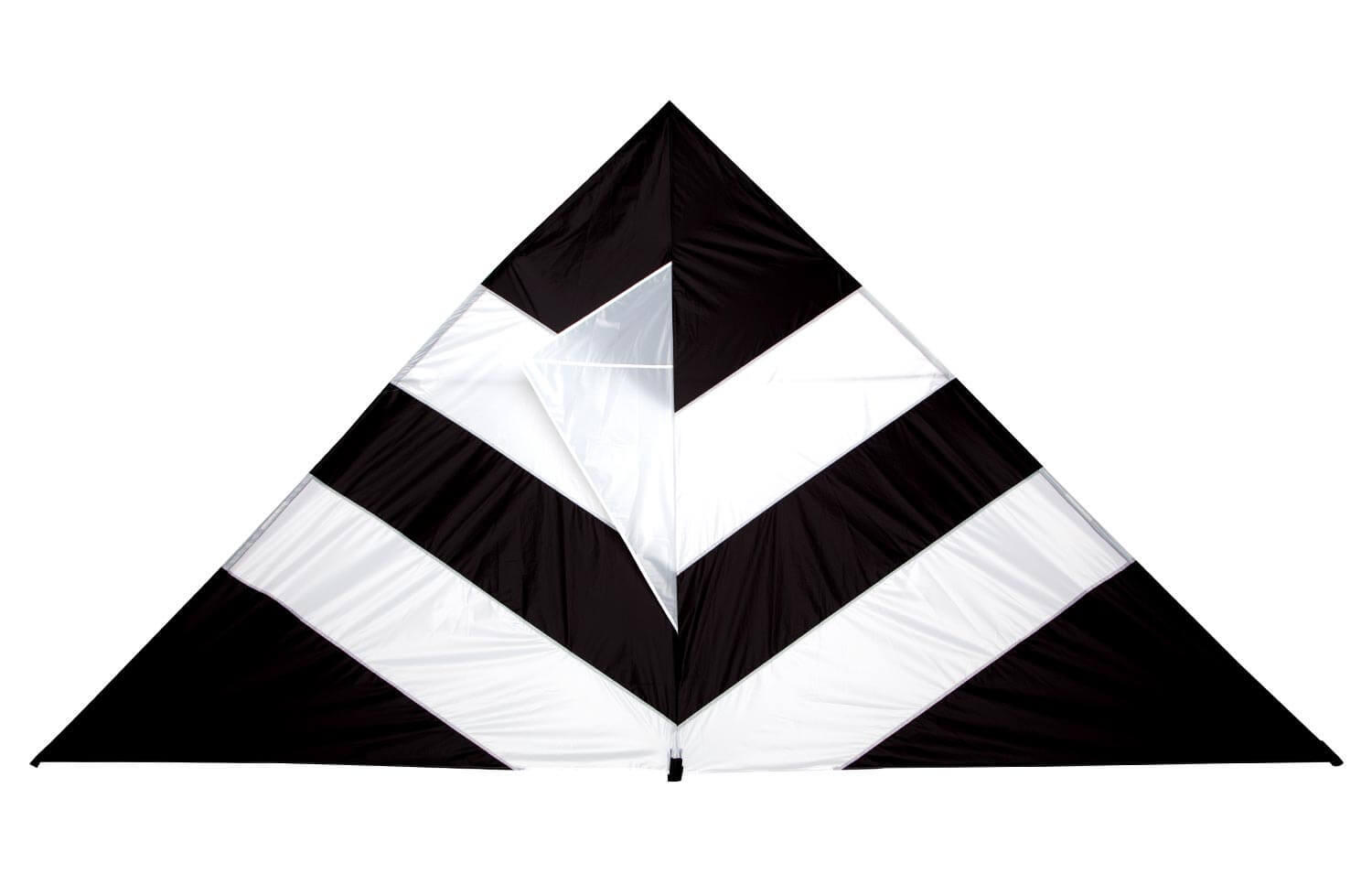 WOLKENSTÜRMER Einleinerdrachen Delta Black & White (schwarz-weiß) - flugfertig inkl. Schnur
