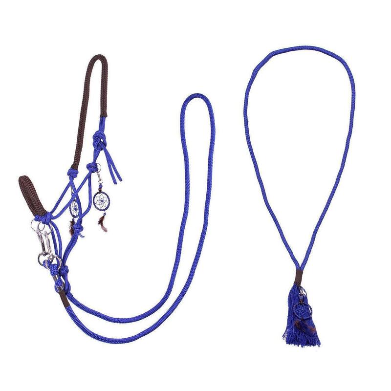 QHP Touwhalster & Neckrope  Liberty - Kobaltblauw