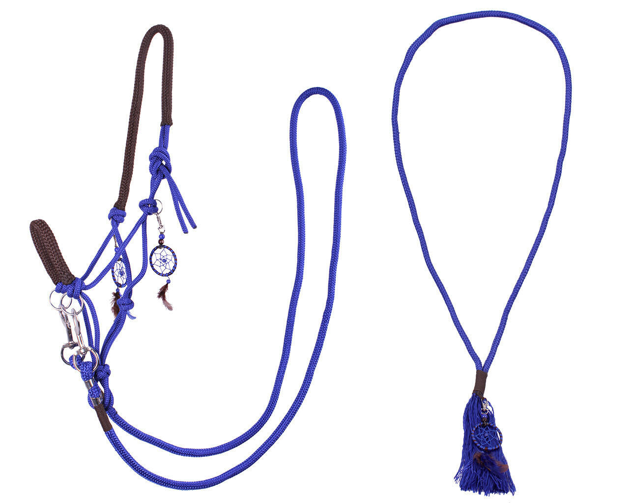 QHP QHP Touwhalster & Neckrope  Liberty - Kobaltblauw (Shetland)
