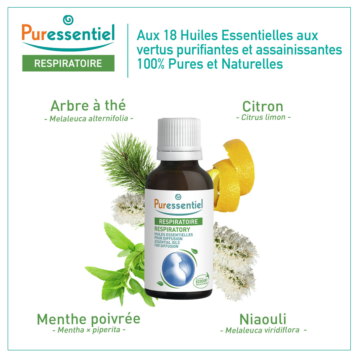 Huiles essentielles pour diffusion | Resp’OK ®, pour respirer librement | 30 ml 2/3