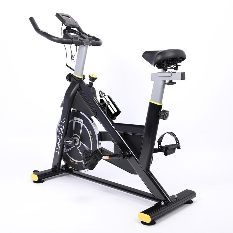 Bicicleta spinning TECHFIT SBK800B, Negru lucios, Sistem inertie volanta 8 Kg, G