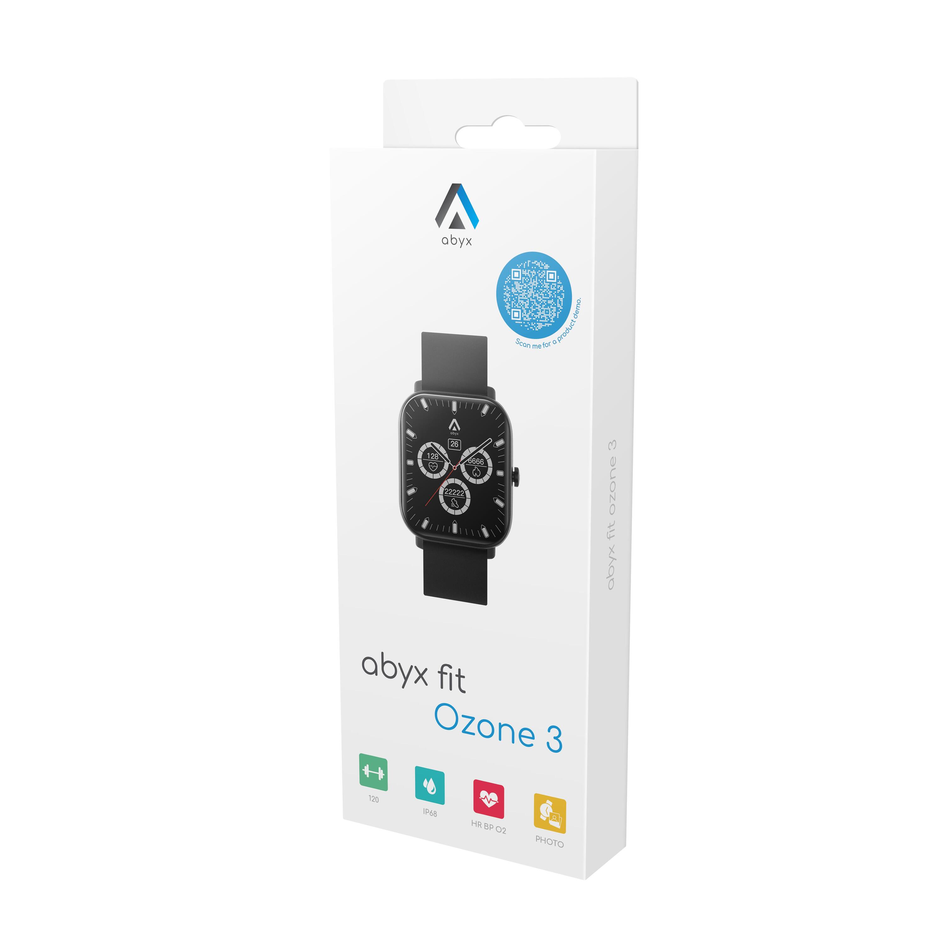 Montre Connectée Étanche Multisport - Abyx Fit Ozone 3 - Noire 7/8