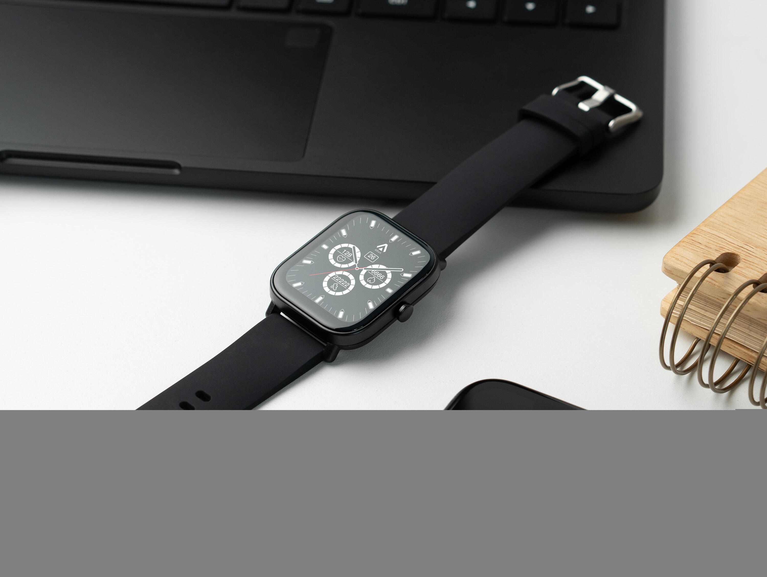 Montre Connectée Étanche Multisport - Abyx Fit Ozone 3 - Noire 6/8