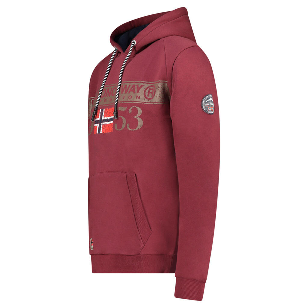 Sudadera para hombre Geographical Norway modelo Fastlife Burdeos 3/4