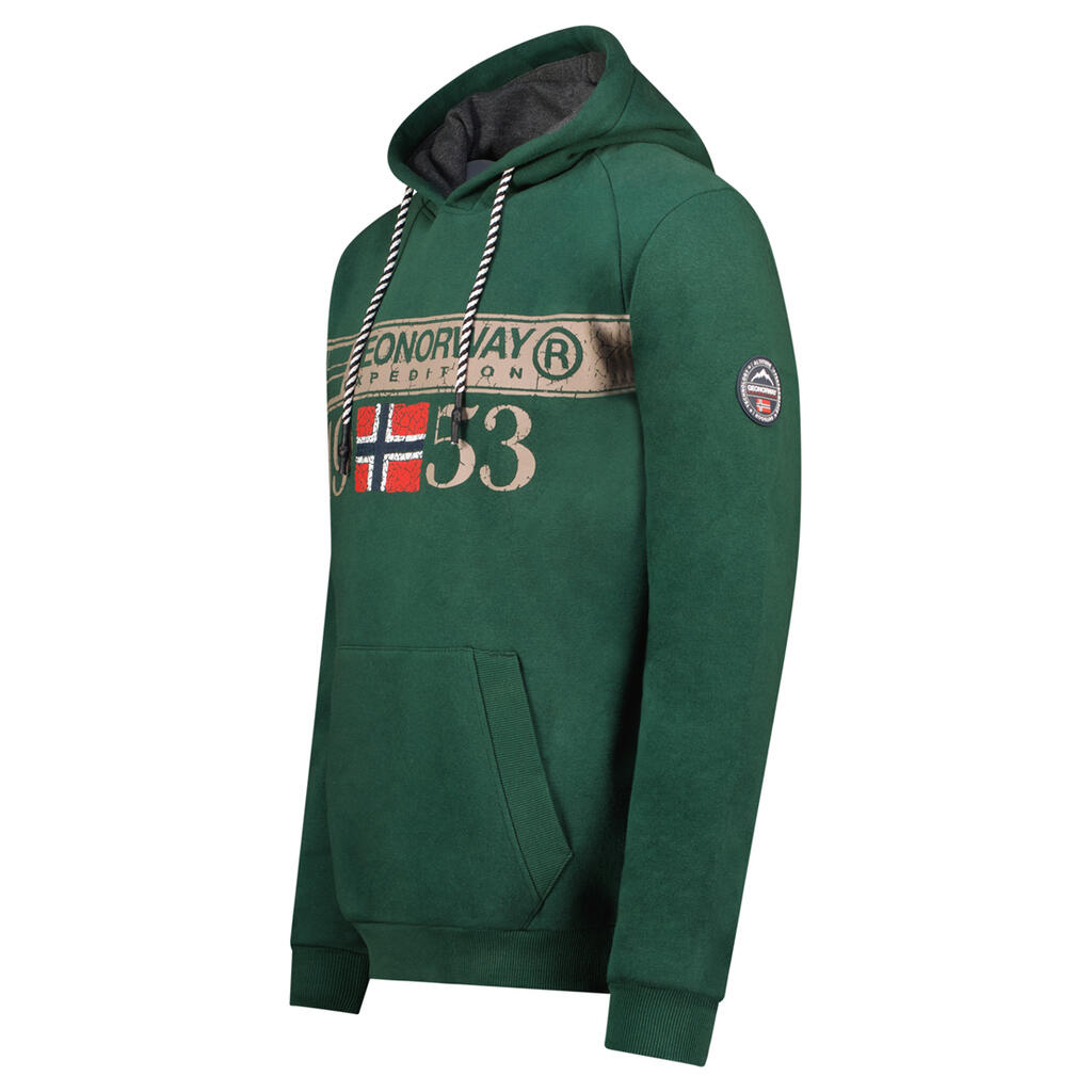 Sudadera para hombre Geographical Norway modelo Fastlife verde oscuro 3/4