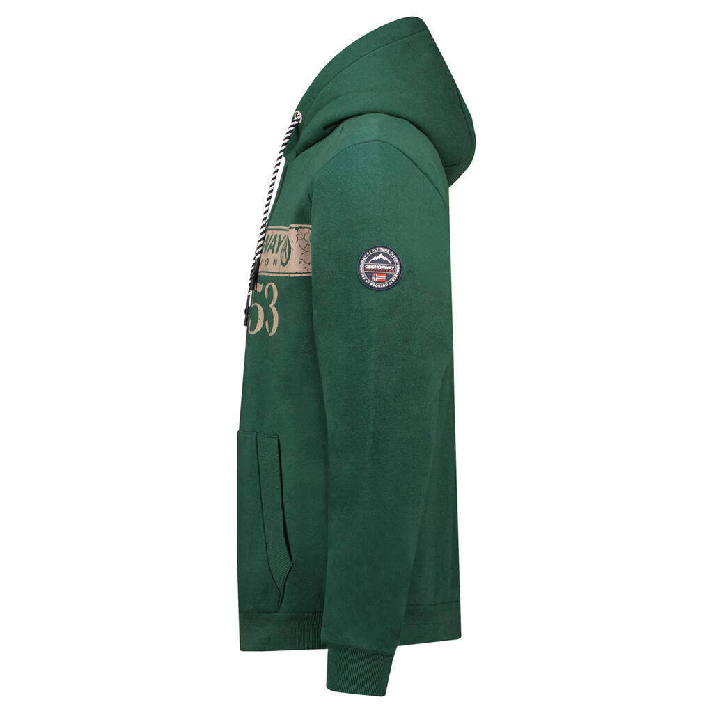 Sudadera para hombre Geographical Norway modelo Fastlife verde oscuro 4/4
