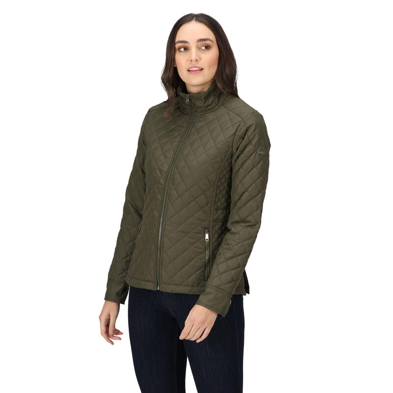 Chaqueta Aislante Charleigh de Acolchado para Mujer Caqui Oscuro Dot