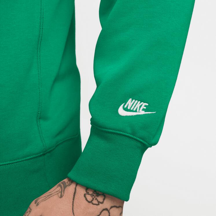 Felpa uomo nike club ft crew bolt - verde 6/6