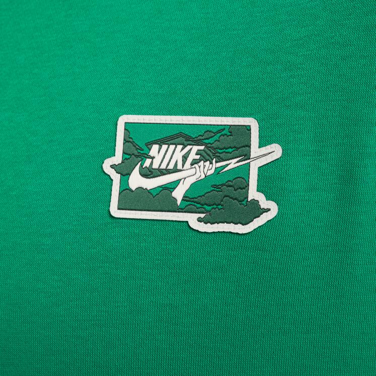 Felpa uomo nike club ft crew bolt - verde 4/6