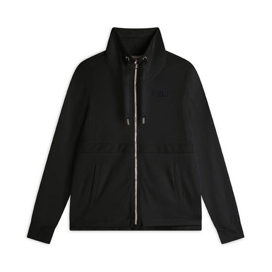 Felpa da donna Zip e Collo Alto con Banda in Velluto