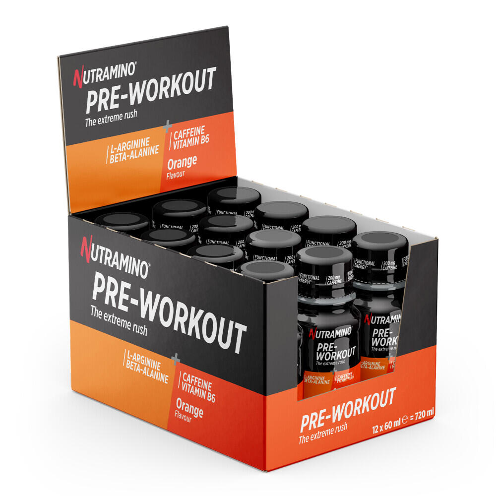 Nutramino - Pre-workout En Shot - Pre-workout Shot - Orange Pack De 12 - Energie Shot - Decathlon