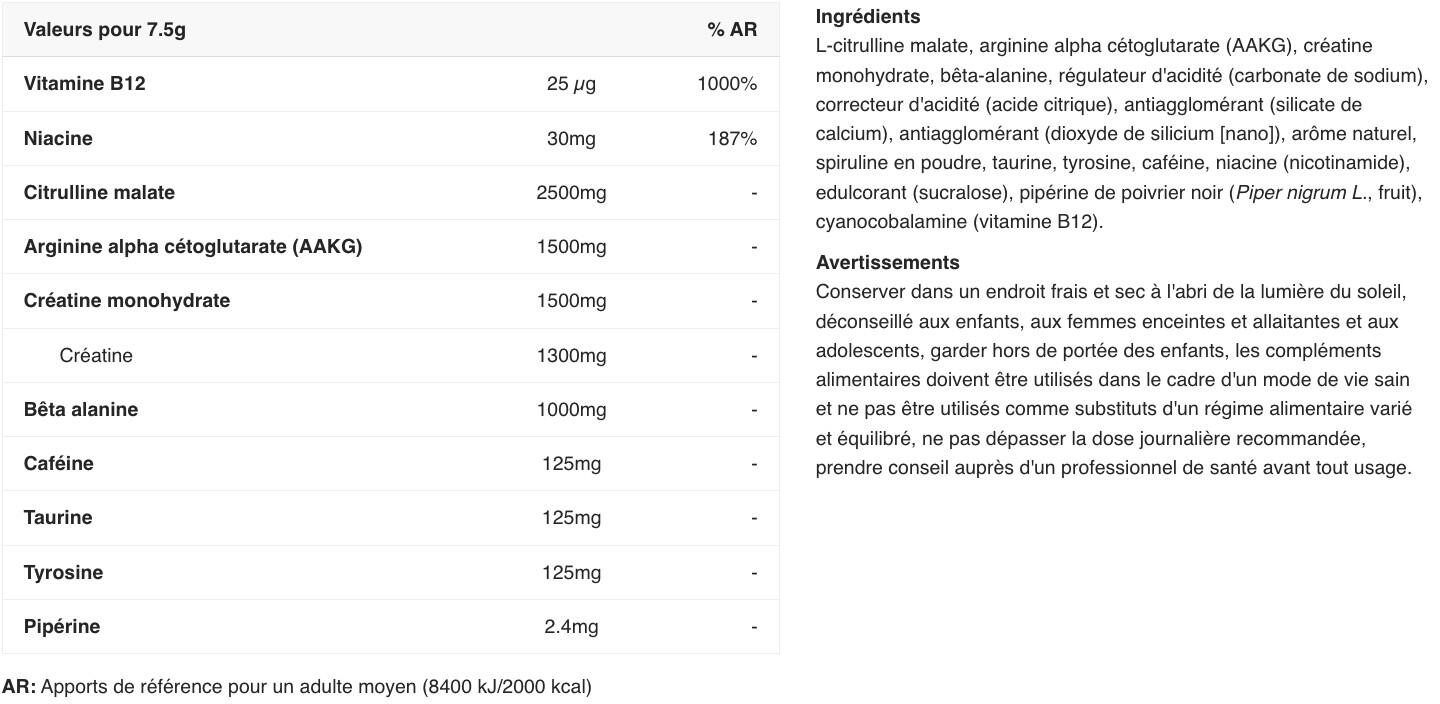Pre-workout - Pump 3G Pre-Workout - Lampone Blu Ghiacciato 375g 2/3