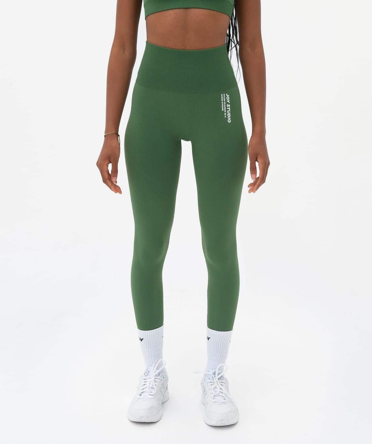 Leggings Donna Fitness vita alta seamless Super Strong - Verde 4/5