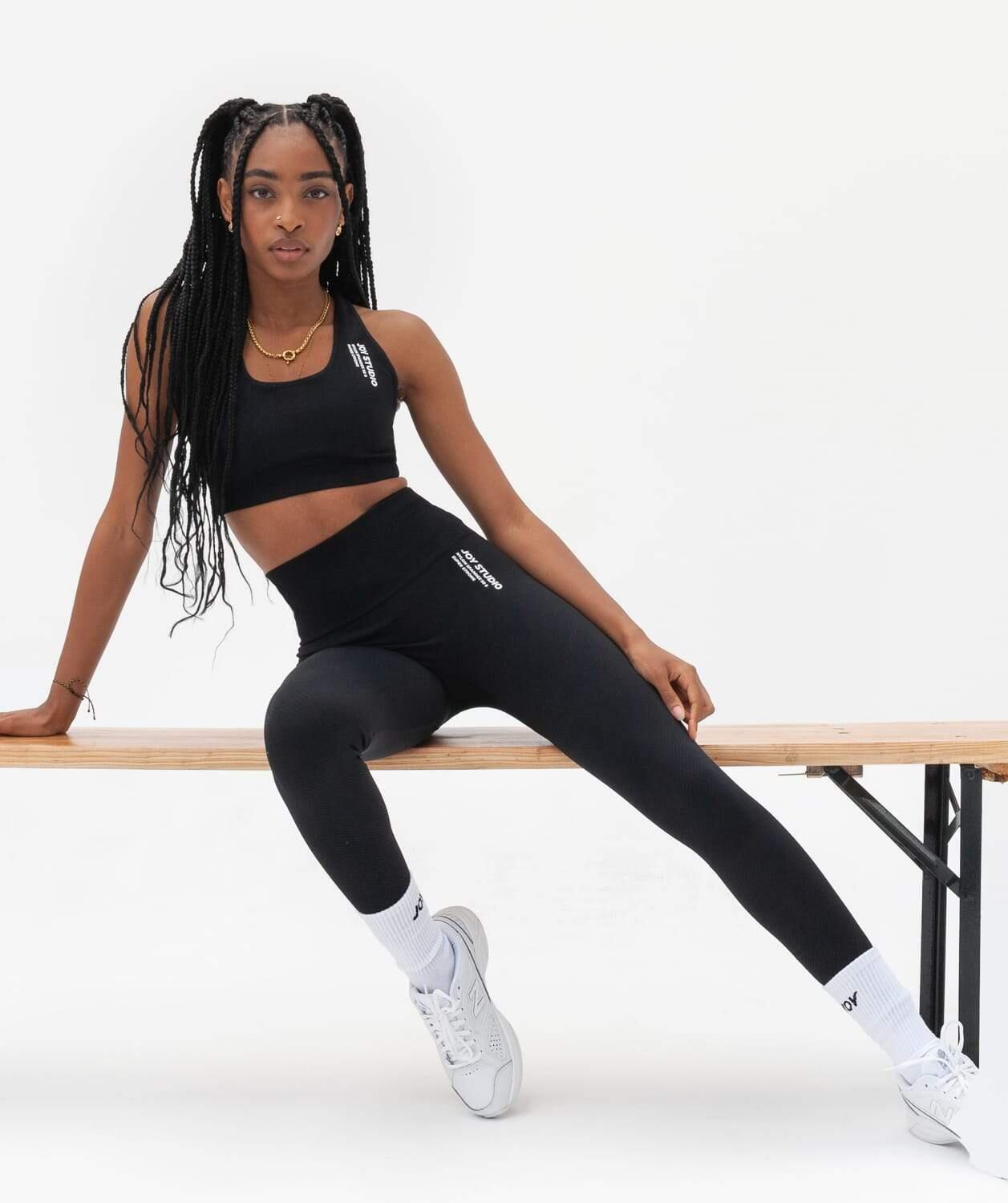 Leggings Pancia Piatta Seamless Fitness Donna Vita Alta - Blu