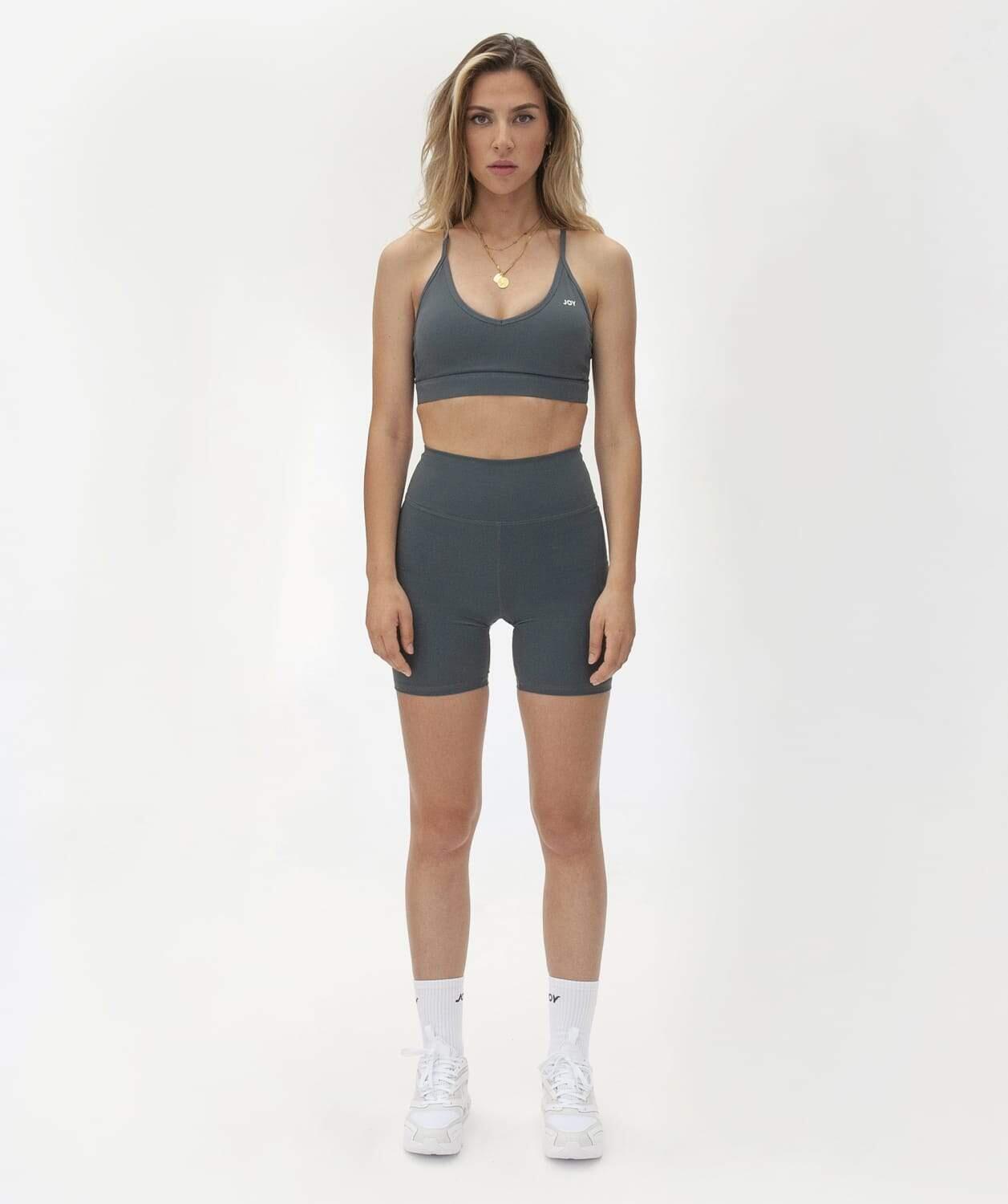 Mallas Cortas Mujer Fitness Soft Touch - Gris 2/5