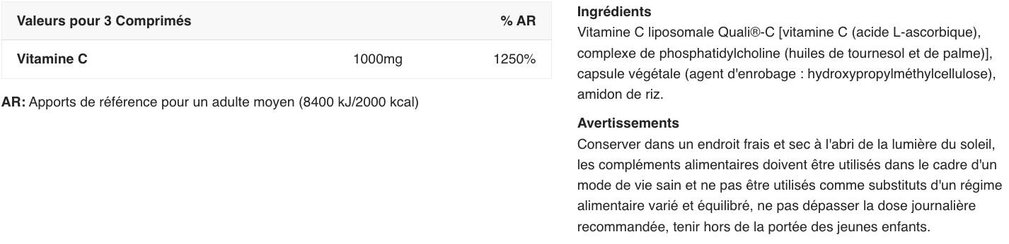 Vitamine C - Vitamine C Liposomale - 90 Gélules 2/2